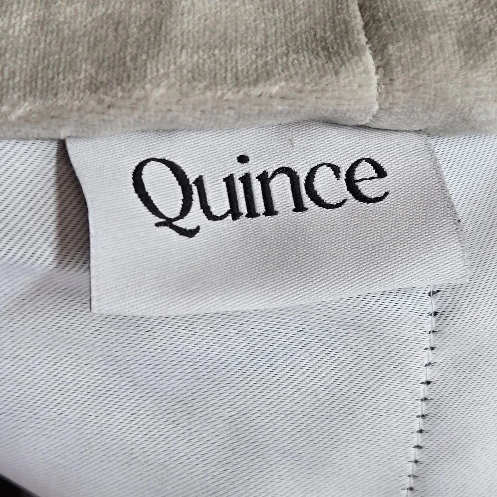 NWT QUINCE 48x84 Cotton Velvet Room Darkening Curtain Light Grey 3509